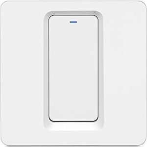 Athom WiFi smart schakelaar, druk op de knop, voor Apple Homekit, Siri spraakbediening, vereist een neutrale draad, EU-standaard, CE-gecertificeerd (1 versnelling)