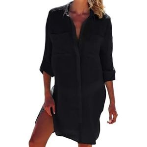 SkyjOy Cover-up voor vrouwen strandkleding dames strandtunieken vrouwen badpak coverups vrouw badmode strandkleding strandkleding badpak coverups voor vrouwen (zwart)