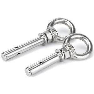 Uitbreidingsschroeven, Open bekerhaak expansiebout 304 roestvrij staal expansieschroefhaak hijsoog expansiebout M6 M8 M10 M12 M14 M16 M20(M6x70 2pcs)