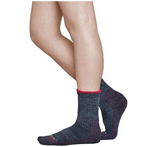 VITSOCKS Merino Wol Gevoerde Wandelsokken Dames, Outdoor Trekking Winter Thermo Sok, grijs-bordeaux, 35-38