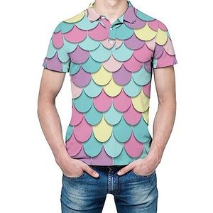 Abstracte visschaal heren shirt met korte mouwen golfshirts normale pasvorm tennis T-shirt casual zakelijke tops