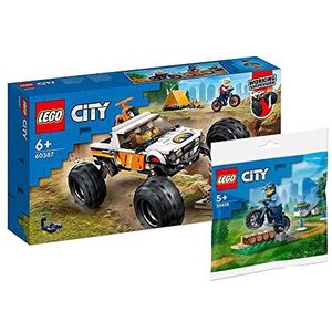 Lego City Set: Offroad avontuur (60387) + politie fietstraining (30638), voertuig voor kinderen vanaf 6 jaar