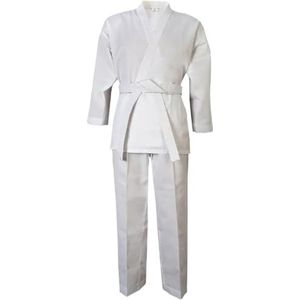 Karate vechtsportkleding Unisex Judo Gi for volwassenen, wit en zwart, meerdere maten(White,160)