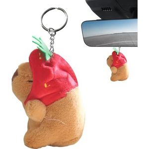 KARFRI Capybara pop sleutelhanger, Capybara knuffels sleutelhanger, Kawaii Plushies pop Capybara, realistische Capybara pluche pop speelgoed sleutelhanger, Capybara zachte squishy (pluche, 12 cm)