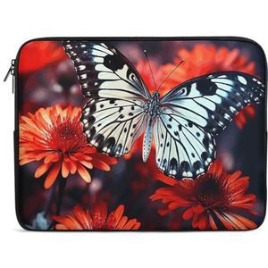 15 inch Laptop Sleeve Bag Kleurrijke Bloemen Vlinders Laptop Tas Shockproof Computer Draaghoes Slanke Aktetas Handtas