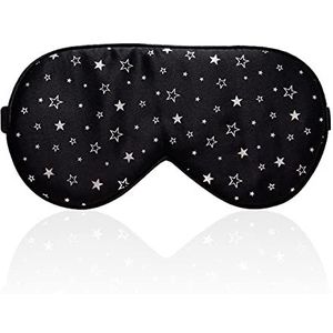 townssilk 100% zijden slaapmasker met verstelbare riem, comfortabel en super zacht oogmasker ultieme slaaphulp, blindford Silver Stars