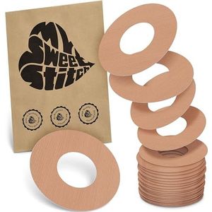 MySweetStitch | Pleister voor de Freestyle Libre 1 & 2 Sensor met VENTILATIEGAT | Waterdicht, ademend en huidvriendelijk Rond (25 stuk) | Made in Germany | Buiten Ø 65mm, binnen Ø 28mm | Beige