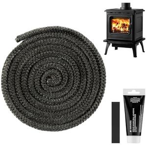 Navaris - Vervangend Glasvezel Kachelkoord - 3 m Lang - Deurafdichting Houtkachel - Hittebestendig