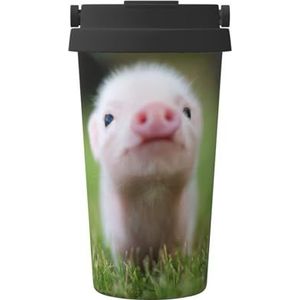 OdDdot Baby Pig Print Travel Coffee Mug Geïsoleerde Koffie Cup Herbruikbare Koffie Cups Vacuüm Rvs Mok