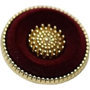 Rode flanel bedekte metalen knopen, 10 stuks 18 mm rond for naaien, knutselen, breien, kleding, jas, jassen, blazer, jeans, uniforme doe-het-zelf decoraties.