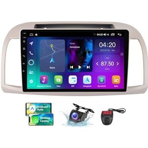 Android 13 Dubbel DIN autoradio voor Nissan March 3 K12 2002-2010-GPS Navi | Gratis achteruitrijcamera| 9 inch Scherm met Carplay Android Auto/FM RDS DAB/Bluetooth 5.0/SWC/DSP Stereo(NF-1)