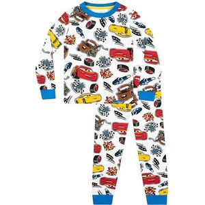 Disney Cars Pyjama | Bliksem McQueen Pyjama | Jongens Pyjamasets | Aansluitende Jongenspyjama's | Wit 104