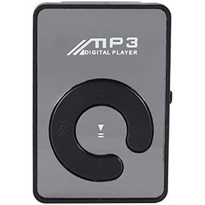 CAIONPLE Mini Mirror Clip USB Digitale Mp3-Muziekspeler Ondersteuning 8GB SD TF-Kaart Zwart