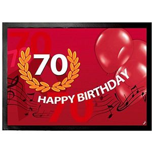 1art1 Verjaardagen Happy Birthday 70 Years Deurmat 70x50 cm