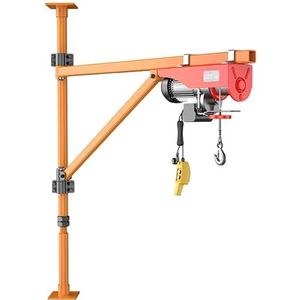 Wandgemonteerde jibkraan hijsbeugel, 660 lb laadvermogen, zware elektrische hijsbeugel voor efficiënt hijsen(98.4FT,PA600)