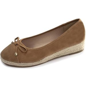 Isotoner - Ballerina's - Kameel - 4 cm Hak - Comfortabel