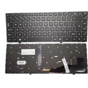 Laptoptoetsenbord SHM16G38PAJF51 82R-14D260-4217 16G3JF510PAL-D Braziliaans BR met grijs frame, zwart achtergrondverlichting