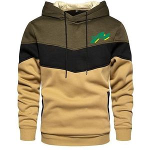 Heren Hoodie voor FENDT Verpakbare Patchwork hoodies Pullover Streetwear Casual Hooded Sweatshirt voor Mannen,Army Green-L