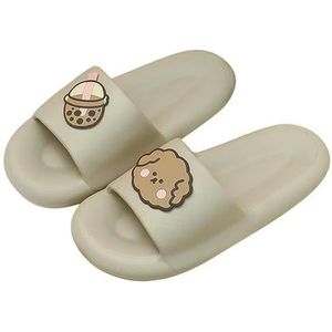 MdybF Pantoffels Wolk Zachte Eva Slippers Paar Thuis Outdoor Slipper Zomer Strand Unisex Slaapkamer Schoenen Dames Slippers Dikke Bodem Sandalen, Khaki3, 38/39 EU