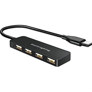 USB-hub, 4 ultradunne USB-poorten, draagbaar, splitter voor iMac Pro, MacBook Air, Mac Mini/Pro, Surface Pro, Notebook, USB-schijven en mobiele harde schijf (USB 2.0 hub)