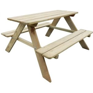 vidaXL Picknicktafel voor kinderen 89x89,6x50,8 cm grenenhout