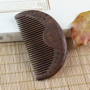 Pocket Houten Kam Natuurlijke Zwart Goud Sandelhout Super Smalle Tand Houten Kammen Geen Statische Kam Haar Styling (Maat: Type 2)