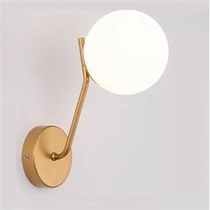 Binnen Wandlampen Minimalistische Glazen Bol Wandlamp Wandverlichtingsarmaturen Voor Binnenbadkamer Slaapkamer Wandkandelaar Wandlampen Wandlamp (Color : B, Size : Neutral Light)