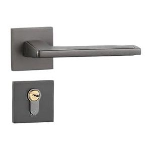 Modern eenvoudig gesplitst aluminium slot, verdikt massief aluminium slot, massief houten deurklink, geruisloos magneetslot (maat: pistool grijs 58 magnetisch