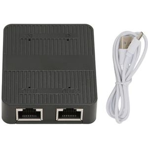 Ethernet-splitter, RJ45 1 in 2 uit 1000 Mbps USB C RJ45 Netwerkadapter met USB-kabel voor Cat8, Cat7, Cat6, Cat5, Cat5e Netwerk Ethernet-kabel