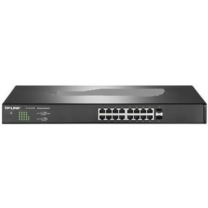 SOEWGAIJI 2.5G Ethernet Switch met 16 Ports 2500Mbps Netwerk Switch met 10G SFP+ Uplink Internet Splitter TL-SH1218 (Kleur: EU Adapter)