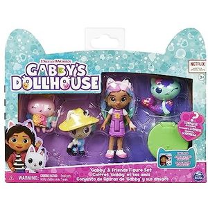 Gabby's Dollhouse, 6065350 Vriendenset met regenboog-gabby-pop, 3 speelfiguren en een verrassingsaccessoire, voor kinderen vanaf 3 jaar