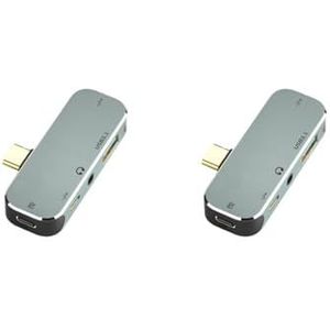 2 set Type -c USB Hub Aluminium Kabel Verbinden Apparaat Data Transfer HDMI-compatibele Converter Apparaat Splitter Accessoire Type 2