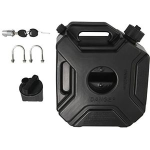caapmony 5 liter zwarte brandstoftank kan auto motorfiets vervangende benzine, olietank back-up jerrycan brandstofjerrycan brandstofjerrycan jerrycan met slot en sleutel