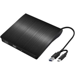 USB 3.0 Slanke Externe DVD RW CD Schrijver Brander Reader Speler Optische Drives For Laptop PC Dvd-brander Dvd Portatil Heldere Beeldkwaliteit Stabiele Audio(Black)