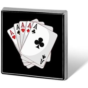 Gokken Casino Aces Poker Broche Pins Voor Mannen Vrouwen Vierkante Badge Kraag Pin Reversspeldjes Voor Jurk Jas Rugzak Accessoires