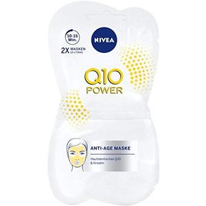 NIVEA Q10 POWER Anti-rimpel gezichtsmasker in verpakking van 12 (12 x 15 ml), verstevigend huidverzorgingsmasker, gezichtsverzorging voor jonger uitziende huid