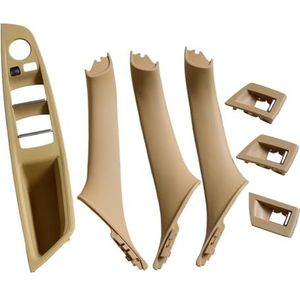 Auto interieurdeurgrepen Voor BMW 5 Serie F10 F11 520d 525d 530d 535i Koolstofvezel LHD Auto Interieur Deurgreep Binnenpaneel Trek Trim Cover(Model A Redbrown)