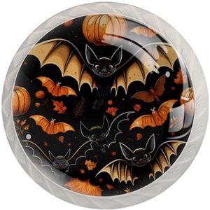 Halloween vleermuis dressoir handgrepen badkamer kast knoppen transparant trekt glazen kast handgrepen 4 Pack