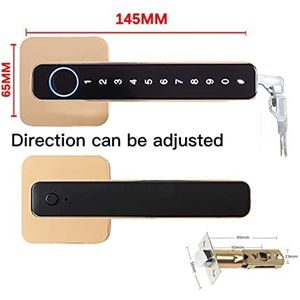 Smart Door Lock, Smart Fingerprint Deurslot Handvat for Thuis Huis Appartement Met Sleutelkaart Digitaal Deurslot Toetsenbord Keyless Entry elektronisch slot,ondersteunt vingerafdrukontgrendeling(T10