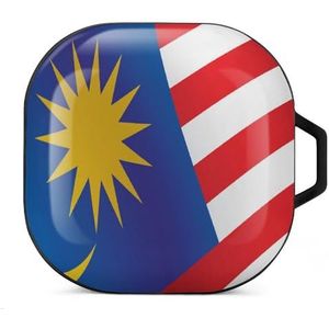 Maleisië vlag oordopjes hoesje compatibel met Samsung hard shell beschermhoes zwart-stijl