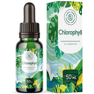 Chlorofyl druppels - Vloeibare chlorofyl uit tarwegras, alfalfa en chlorella - Neutrale smaak, zonder jodium, zonder additieven - Tot vier keer hogere concentratie chlorofylline - 50ml