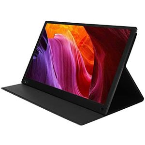 Draagbare Monitor - 15,6-inch HD-monitor, 1080P IPS Full View USB-monitor met Leren Tas Draagbare Computer Uitgebreide Monitor Externe Dubbele Monitor Voor Laptop, Pc, Mobiel, Telefoon, Gameconsole
