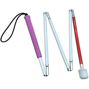 Aluminium Inklapbare In 5 Delen Blindenstok,Opvouwbare Taststokken,Inklapbare Taststok,Witte Stok,De Mobiliteitsstok,Blindegeleidestok Opvouwbaar Voor Mensen Die Blind Of Slechtziend Zijn
