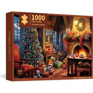 Supatmul Puzzel Adventskalender 2023, 1000 stukjes kerstscènes voor kinderen en volwassenen, 24 dagen aftelkalender tot kerst, puzzel adventskalender, cadeaus voor jongens en meisjes