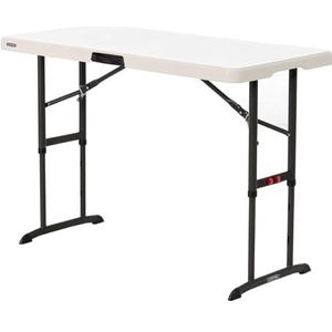 Lifetime - Kunststof Campingtafel - Hoogte Verstelbaar - Roestvrij Staal - UV-bestendig