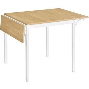 VASAGLE eettafel, opklapbare keukentafel voor 2-4 personen, voor kleine kamers, natuurlijk eiken kleur-wolkenwit KDT077Y01