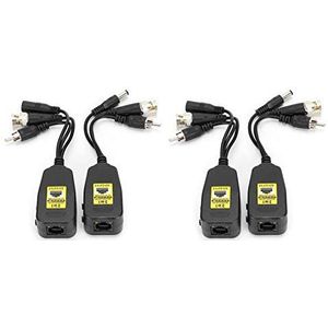 Juli Zomer Geschenken Cuque Audio Zender, Audio Connector Balun, Ondersteuning Meerdere Stiksels 2 Paar Drie Niveaus van Anti-Donder Bescherming, Video Balun, voor Kantoor Huishouden