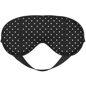 Zacht ademend slaapmasker met witte stippenpatroon, lichtblokkering, verstelbare riem, slaapmasker voor reizen, nachtwerk, kantoor