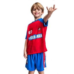 Jongens Spiderman Shorts + T-shirt Set Kids Marvel Tweedelig T-shirt Korte Zomer Outfit, Blauw, 8 jaar