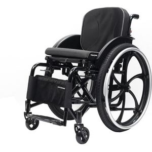 Opvouwbare sportrolstoel voor volwassenen, zelfrijdende handmatige stoel met anti-kipper en handrem, lichtgewicht rolstoel van aluminiumlegering (sportstijl, 37,8 cm zitbreedte)